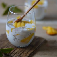 Coconut Mango and Sago Panna Cotta