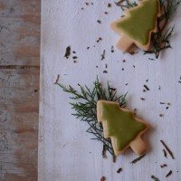 Green Tea Iced Xmas Tree Cookies