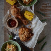 Fried Chicken with Asian Slaw